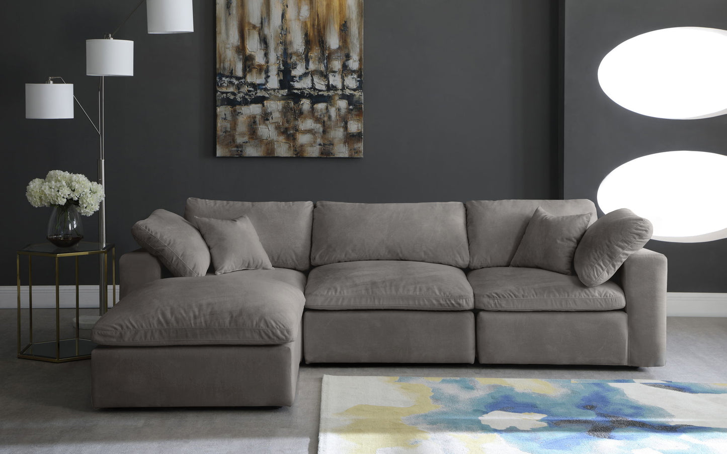 Cozy - 4 Piece Modular Sectional With Chaise