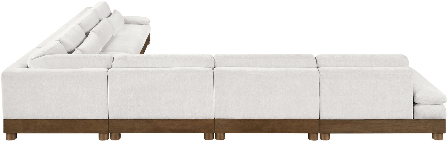 Turin - Chenille Fabric Upholstered Modular Sectional - Cream