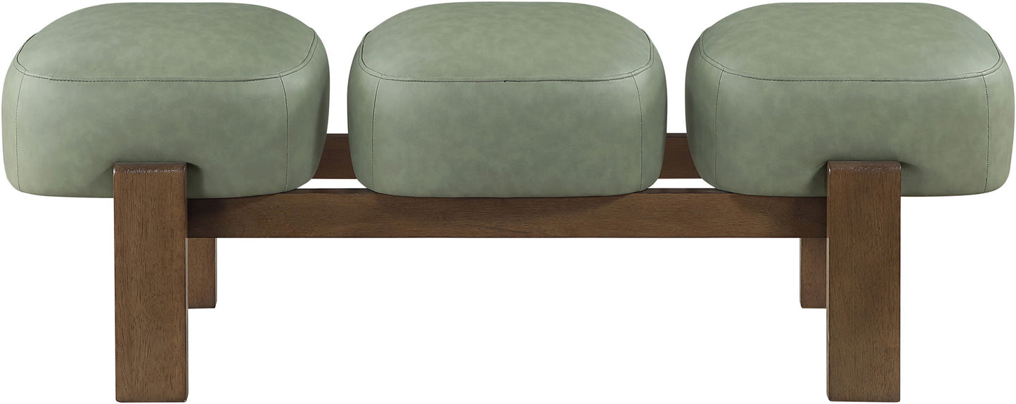 Woodcrest - Vegan Leather Upholstered Bench - Painted Brown Walnut Base