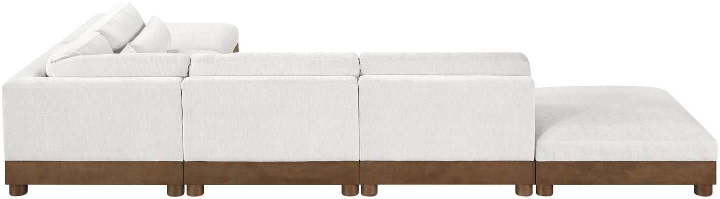 Turin - Chenille Fabric Upholstered Modular Sectional - Cream