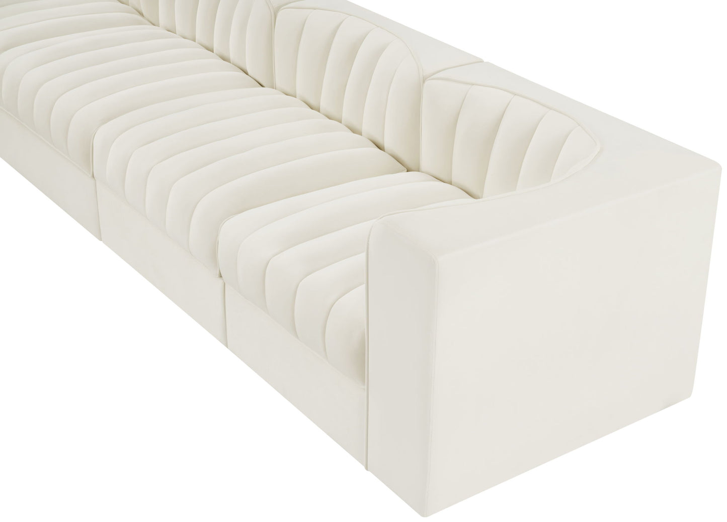 Rummi - Velvet Performance Fabric Upholstered 4 Piece Modular Sofa