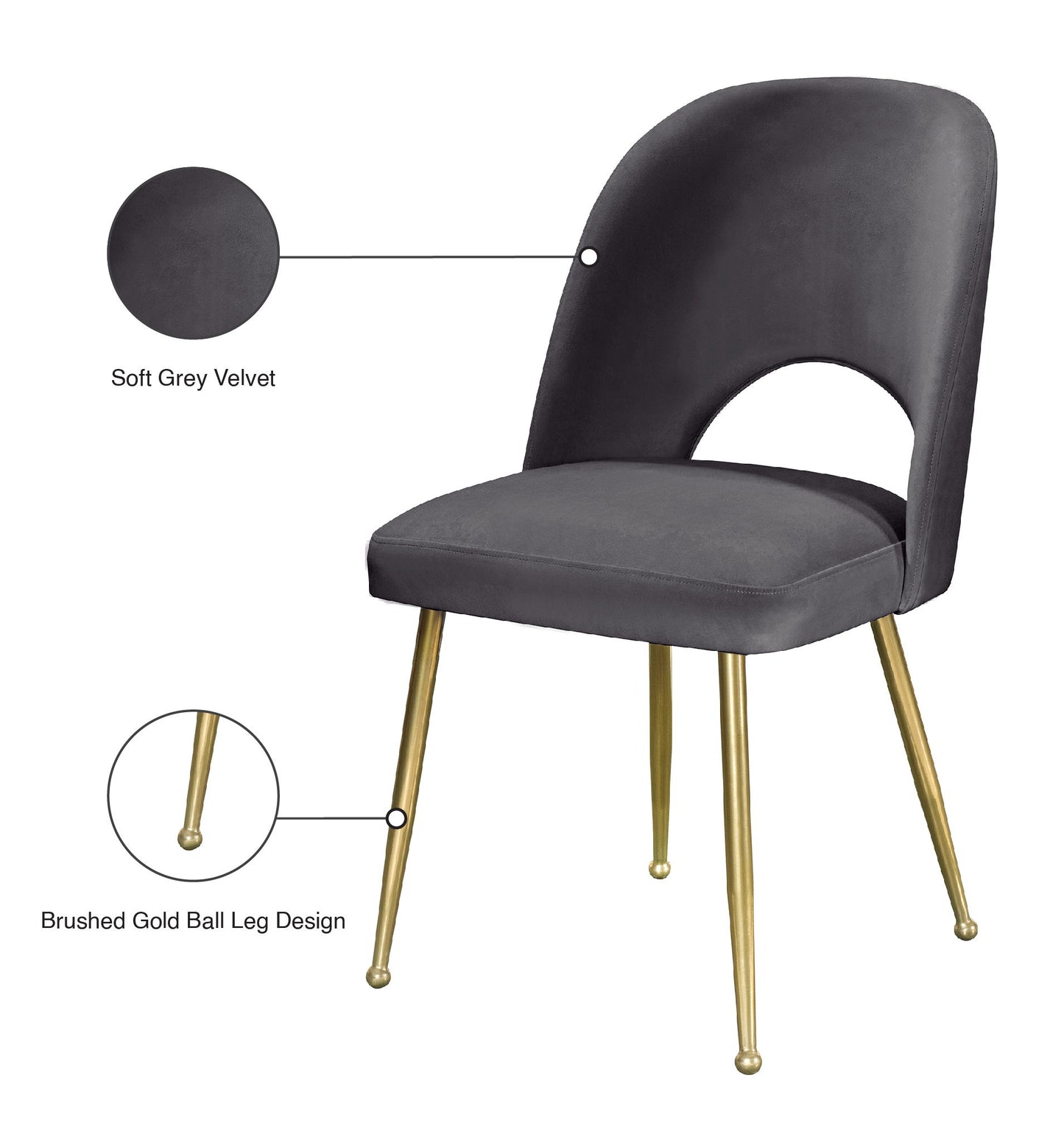 Logan - Dining Chair (Set of 2) - Gold Legs