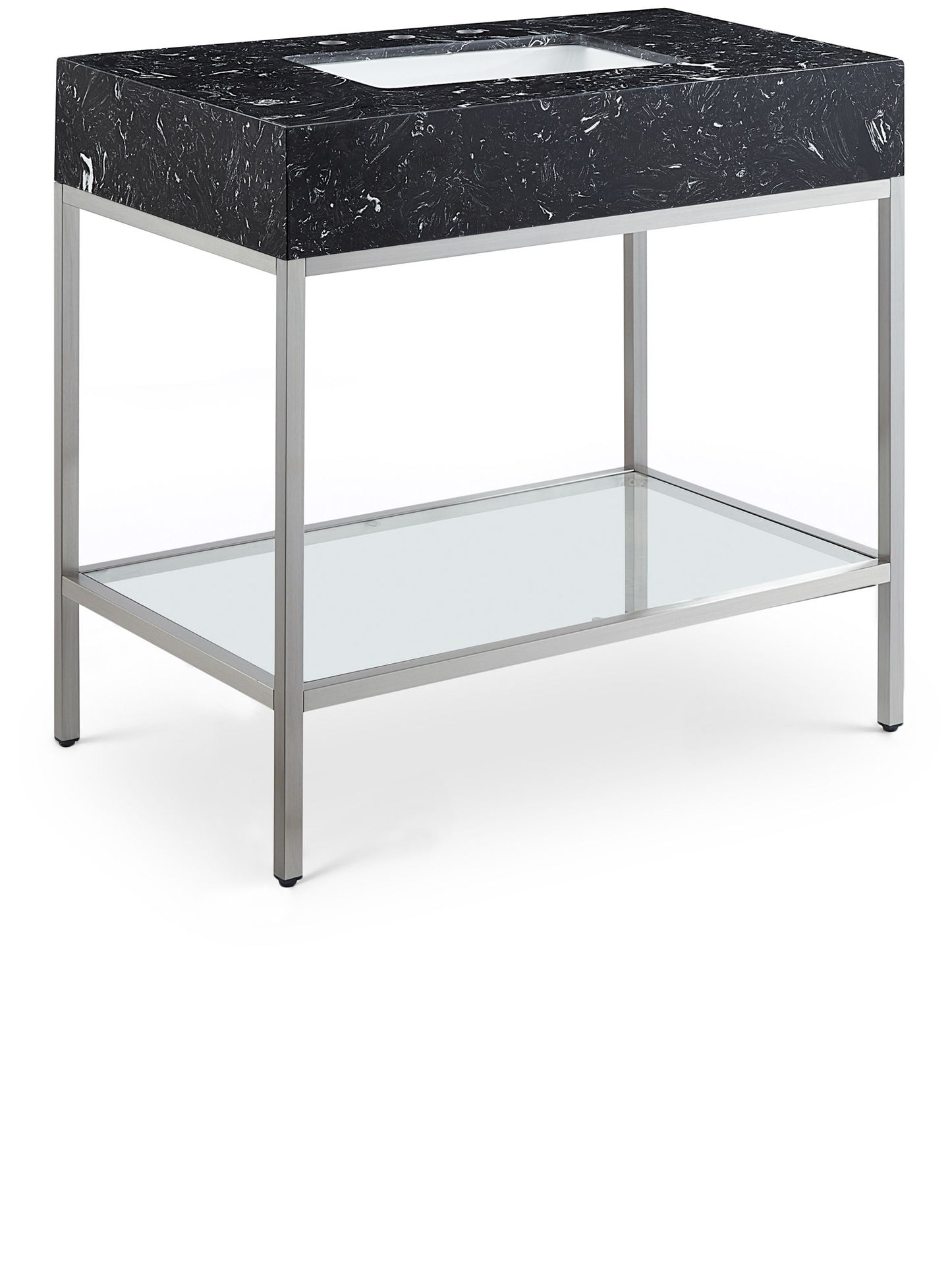 Marmo - Engineered Marble Bathroom Vanity With Chrome Base