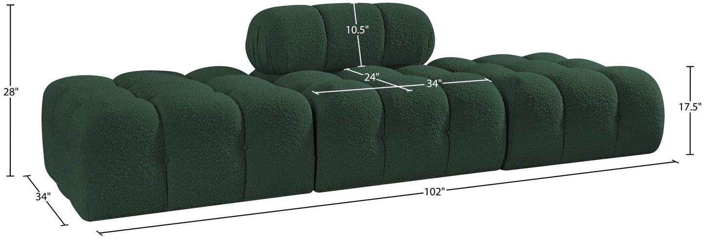 Ames - 3 Piece Boucle Upholstered Modular Sofa With 2 Backless Seats