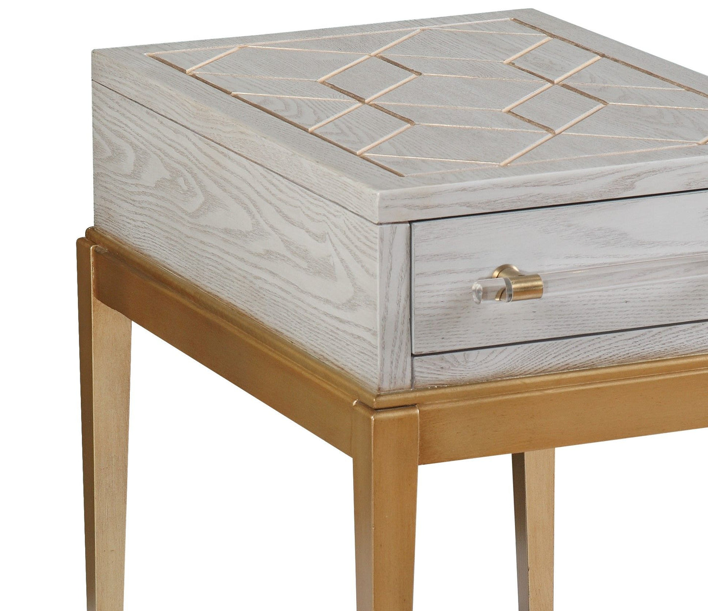 Perrine - Chairside Table - Silver / Gold