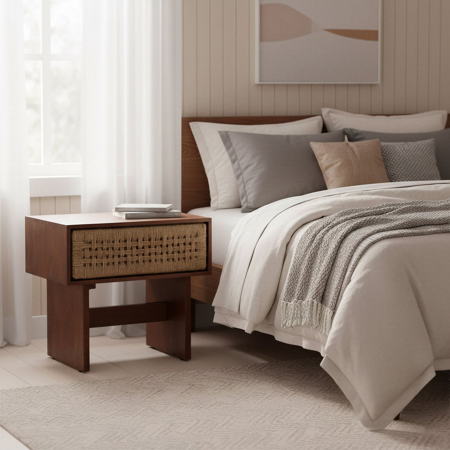 Amaria - Nightstand - Natural / Walnut