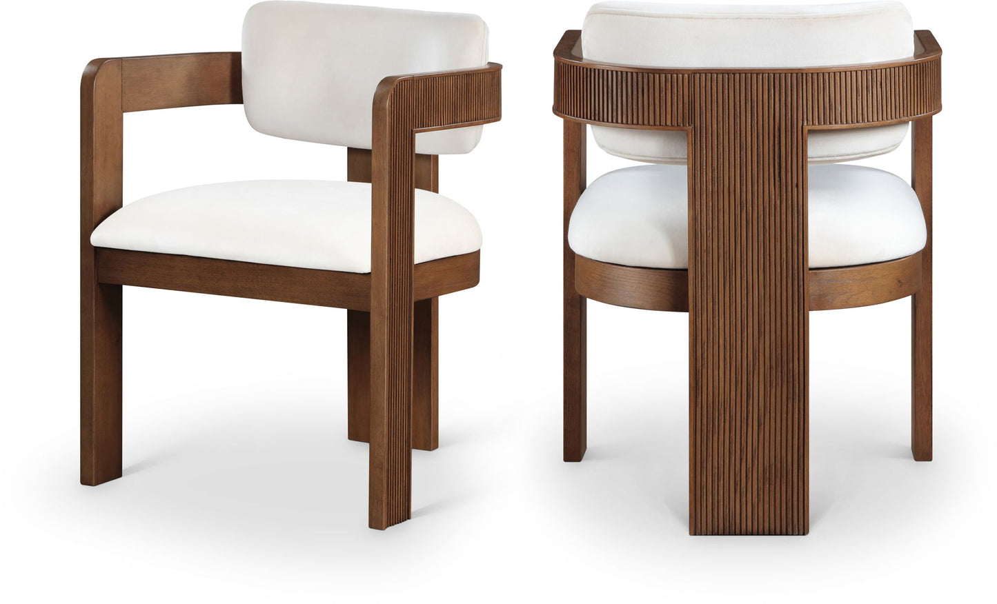 Sacha - Velvet Dining Chair With Brown Base (Set of 2)