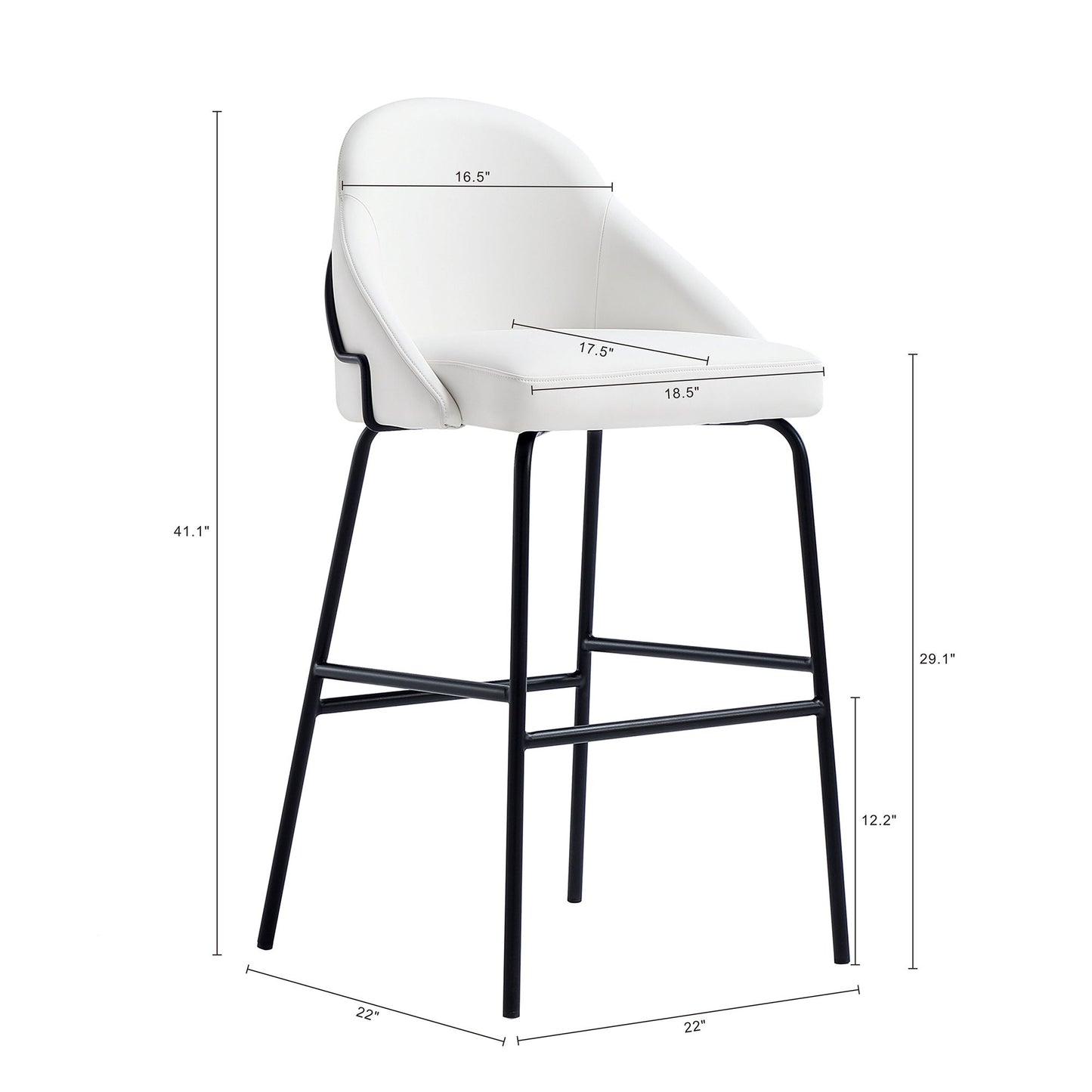 Manhattan Gracie - Barstool With Black Base