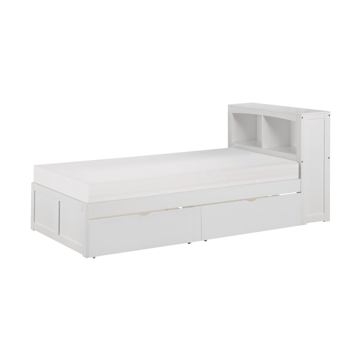 Galen Twin Bookcase Platform Bed with Storage Boxes
