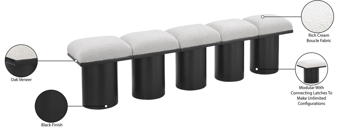 Pavilion - 5 Piece Modular Bench With Black Base