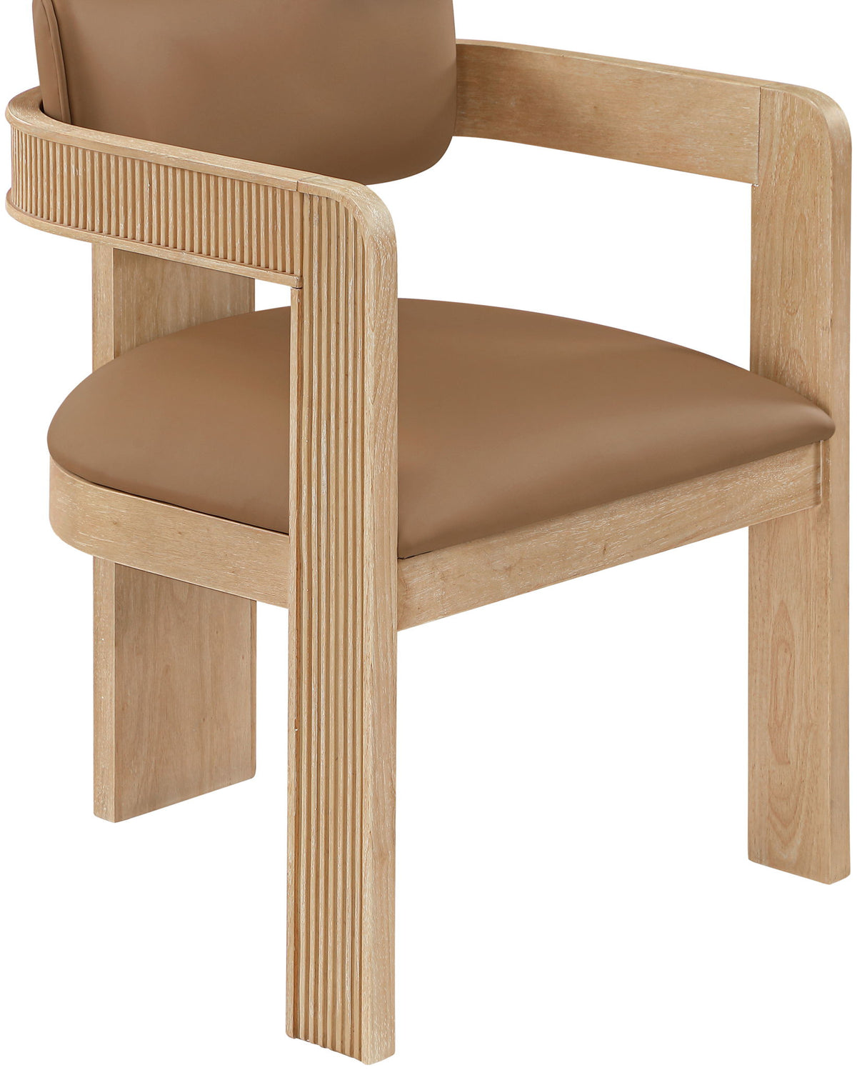 Sacha - Vegan Leather Upholstered Dining Chair With Natural Base (Set of 2)