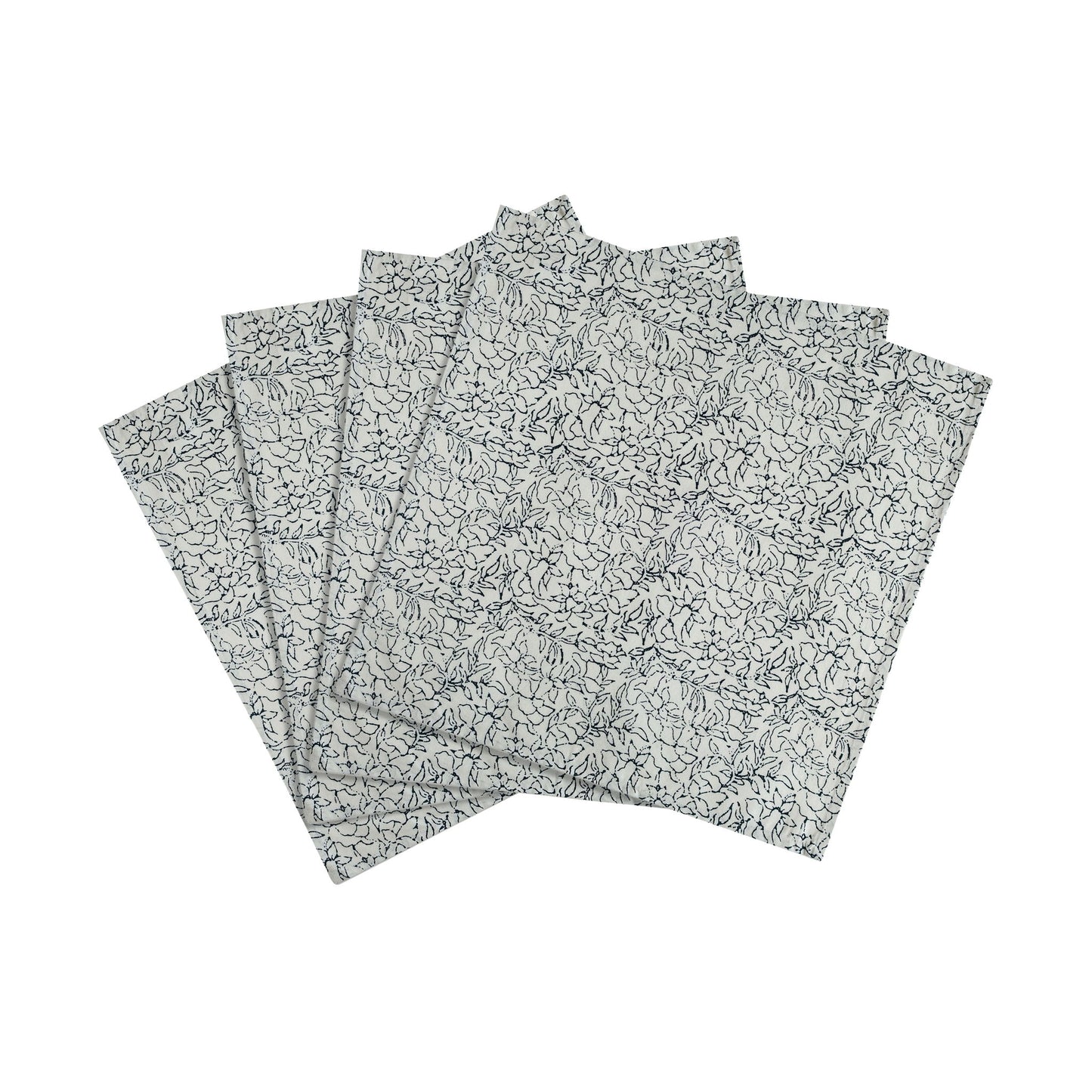 Crissy - Cotton Canvas Printed Napkins (Set of 4) - Inked
