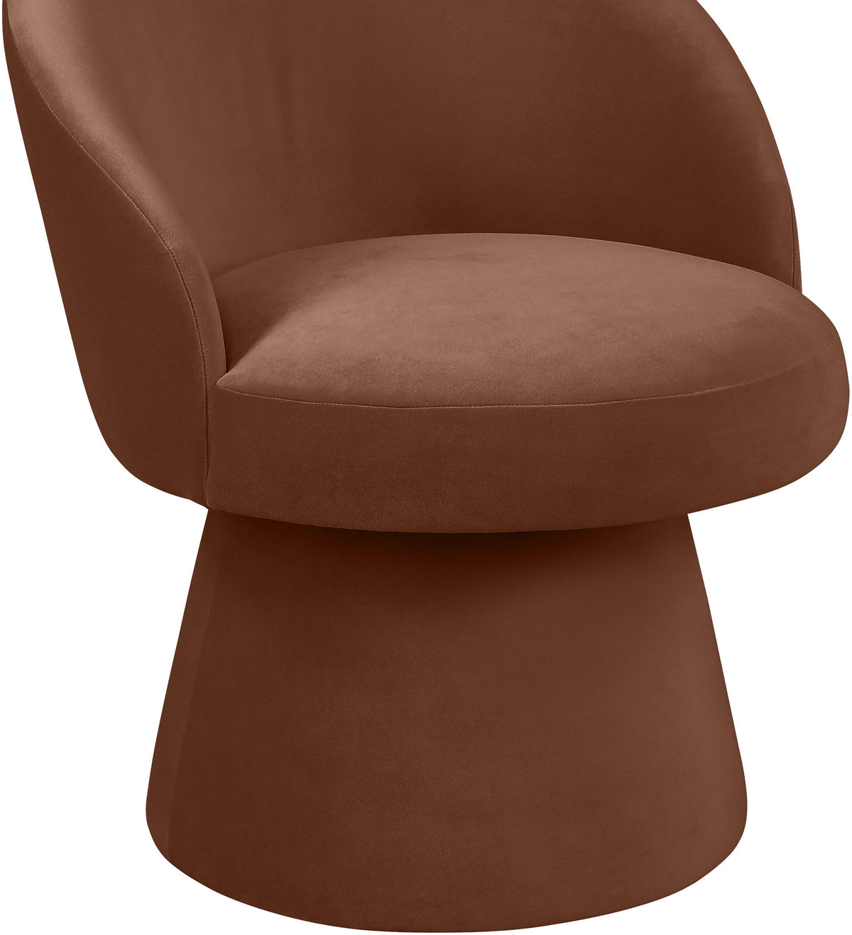 Selene - Velvet Performance Fabric Upholstered Swivel Dining Chair - Cognac