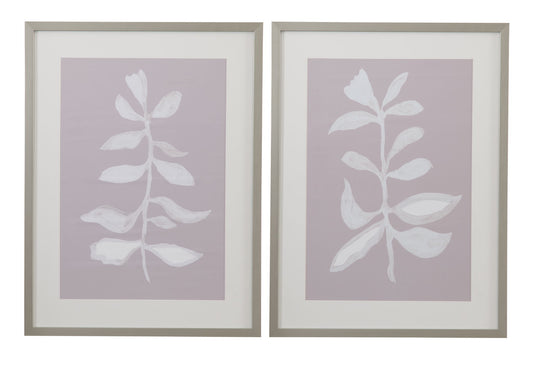 Fresh Leaves Framed Print (Set of 2) - Gray