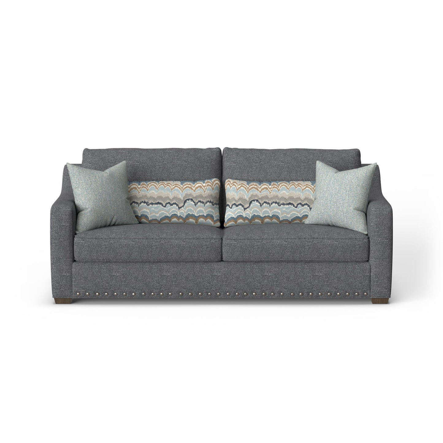 Milo - Fabric Two-Cushion Sofa With Nailhead Trim