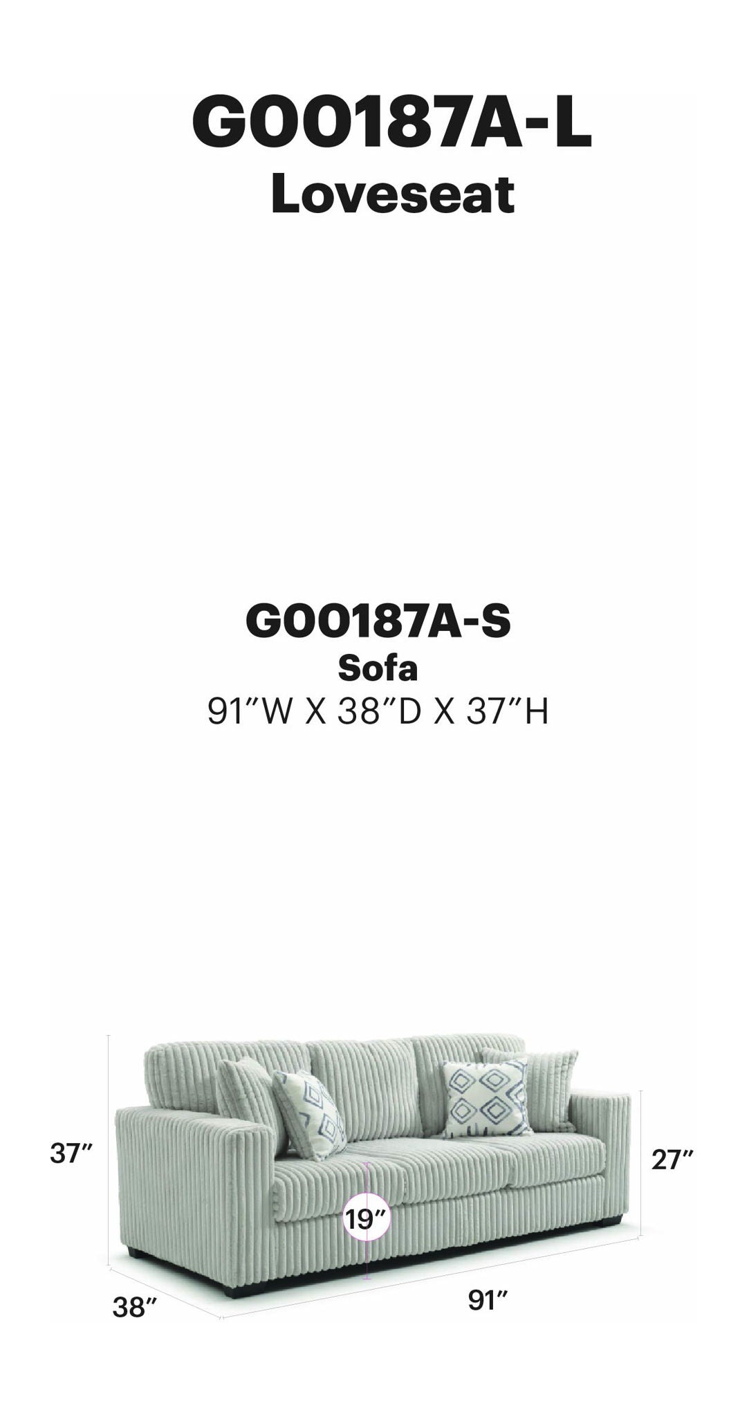 Glory Furniture - Teddy - Sofa