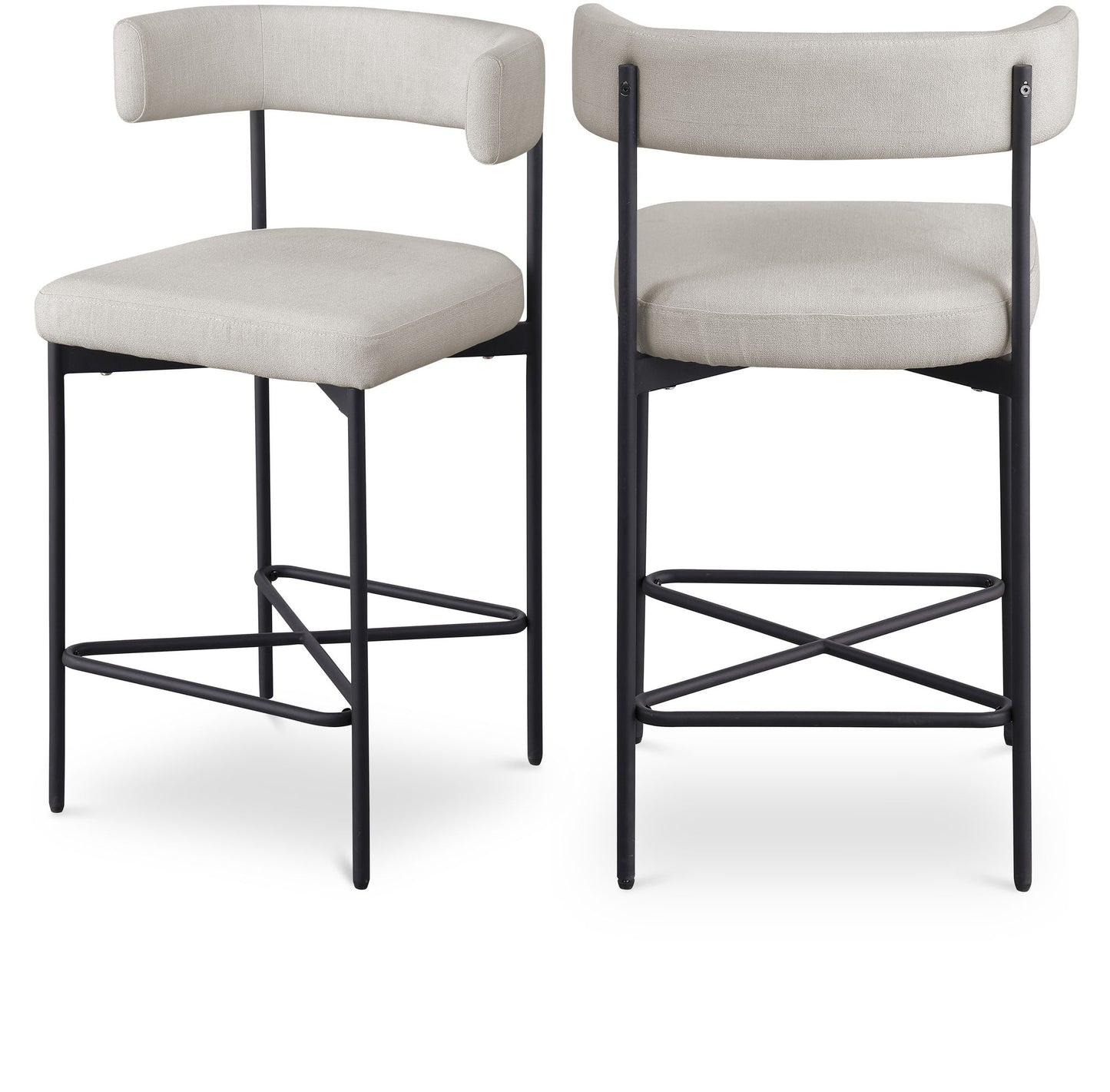 Rivage - Durable Stool With Black Frame (Set of 2)