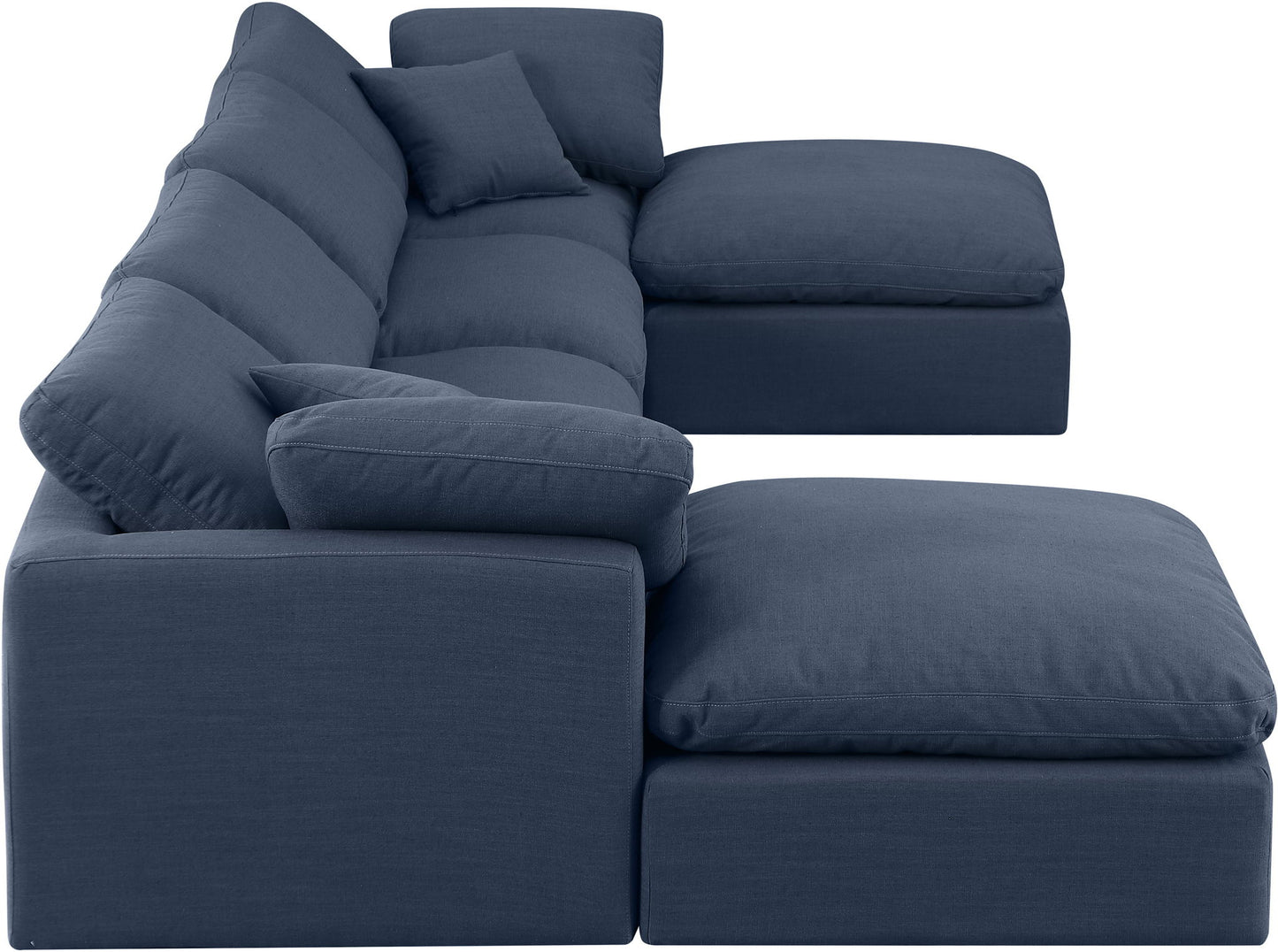 Indulge - Linen 6 Piece Modular Double Chaise Sectional