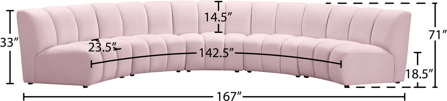 Infinity - 5 Piece Velvet Modular Sectional