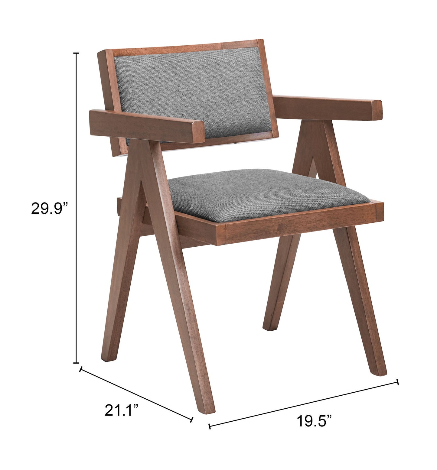Delhi - Dining Chair (Set of 2) - Gray / Walnut