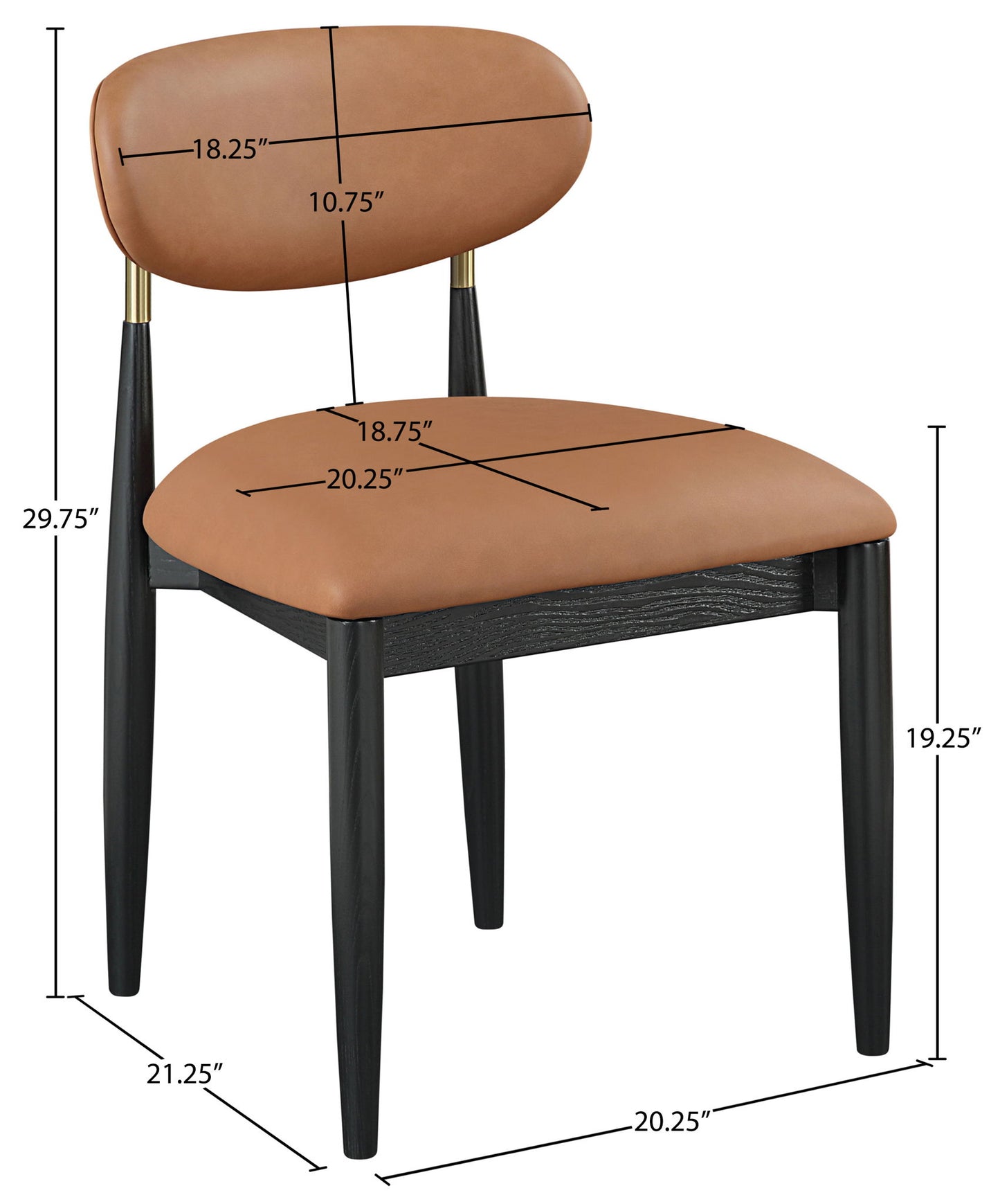 Riccio - Dining Side Chair (Set of 2) - Black And Gold Frame