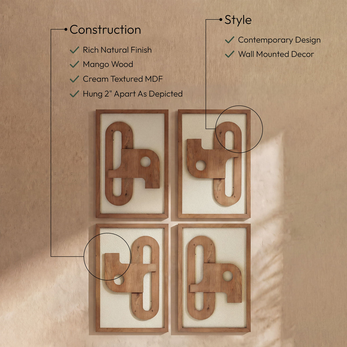 Arid - 4 Piece Wall Art