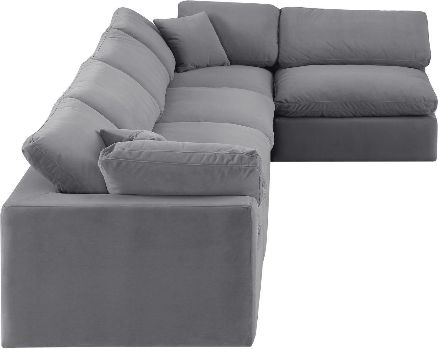 Comfy - 5 Piece Velvet Modular Sectional