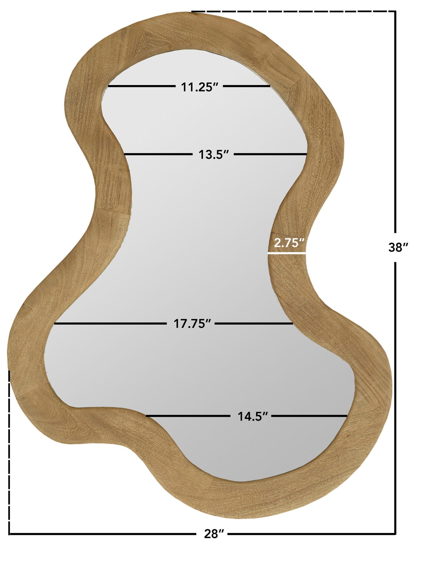 Oblique - Mirror - Wood