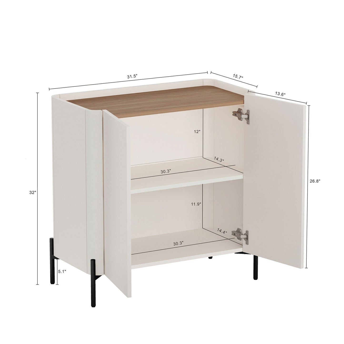 Abbey - Accent Cabinet - Maple And Off White