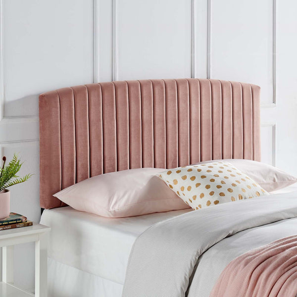Rebecca Performance Velvet Headboard - Full/Queen, Dusty Rose