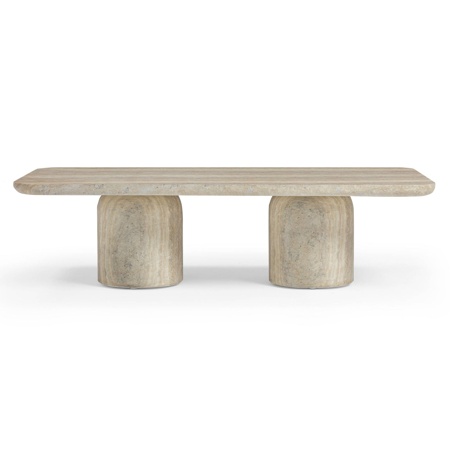 Tyche - Indoor / Outdoor Concrete Rectangular Coffee Table - Faux Travertine