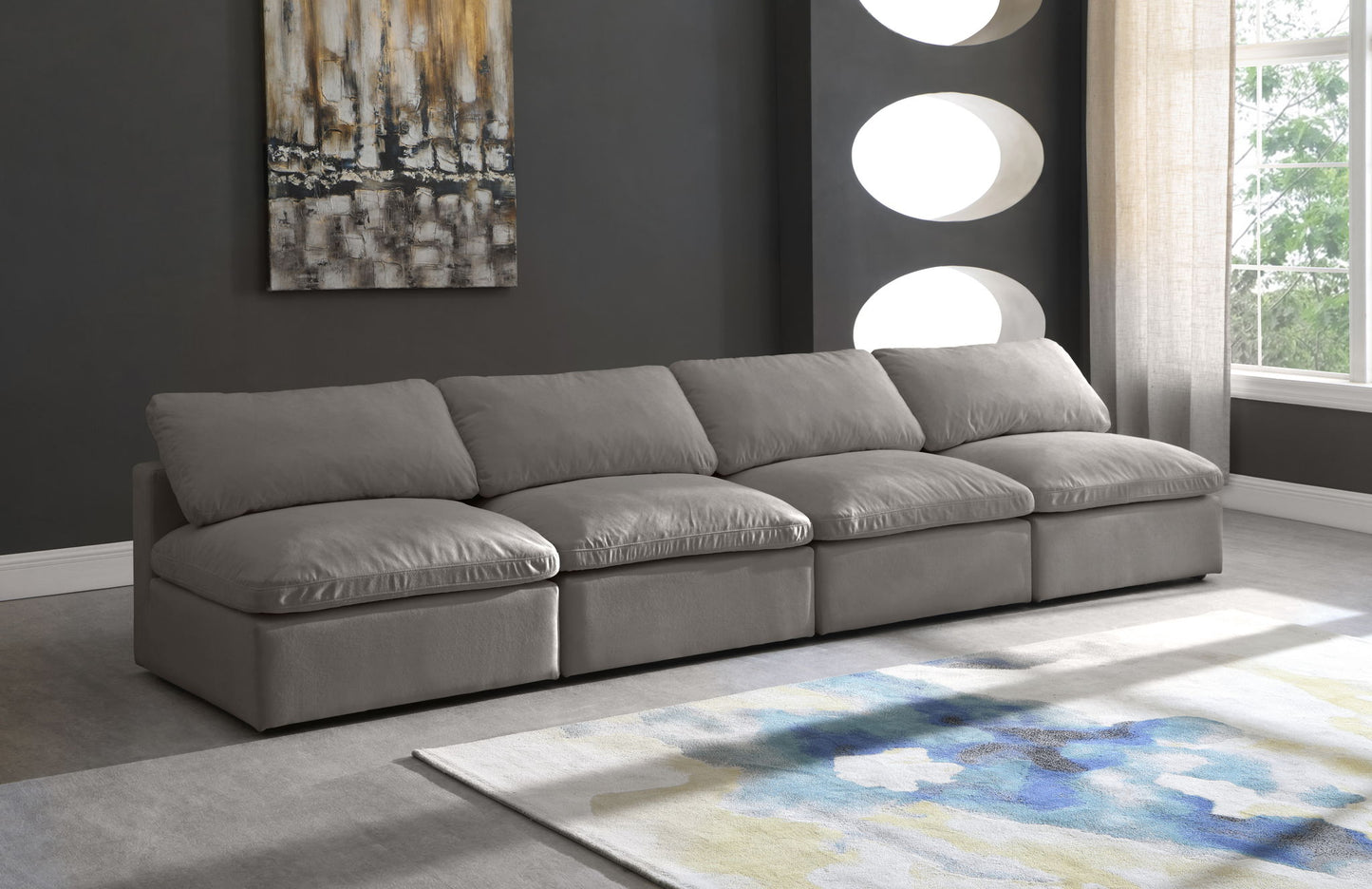 Plush - Modular Armless 4 Seat Sofa