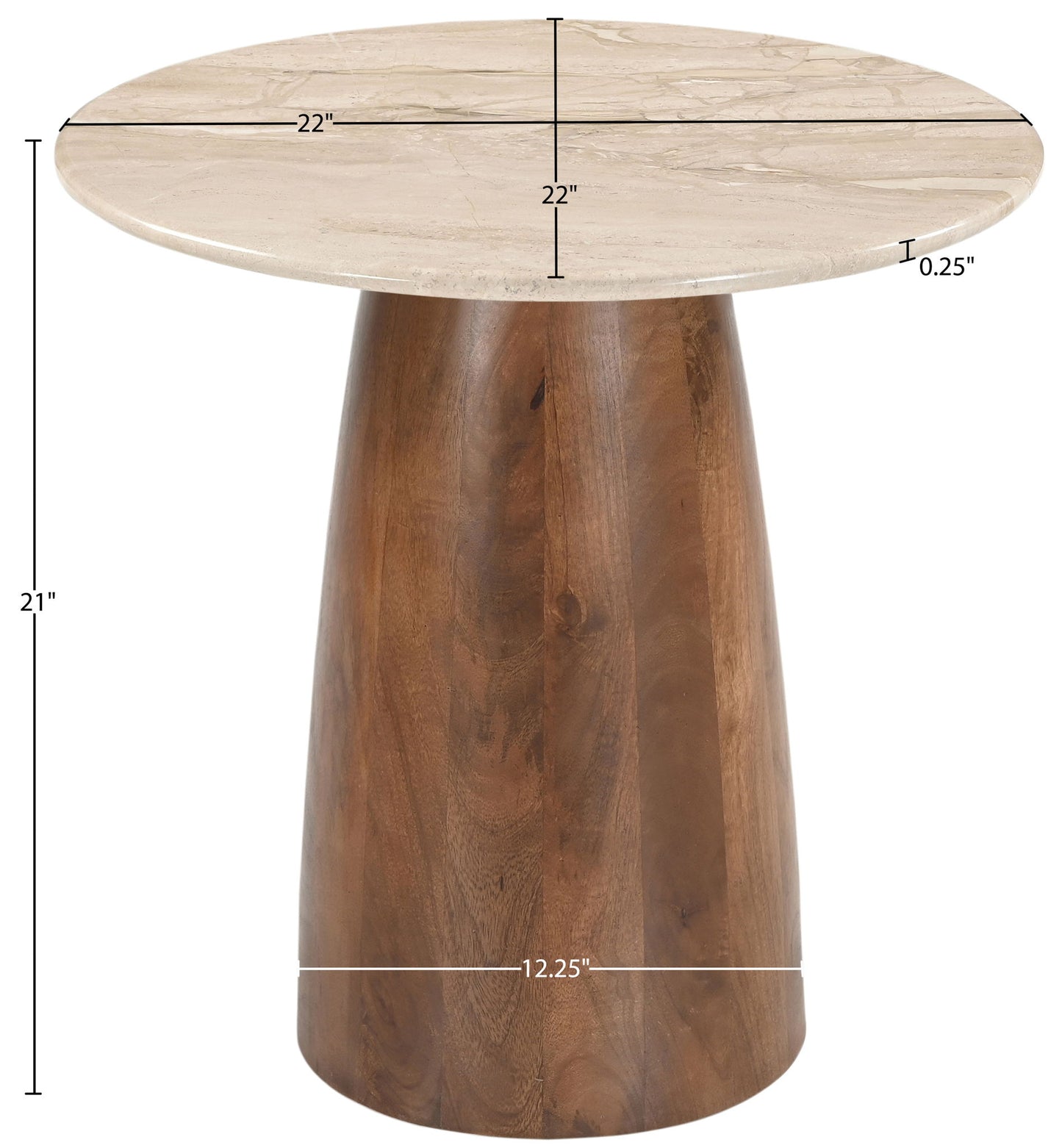 Liona - Marble And Mango Wood Table