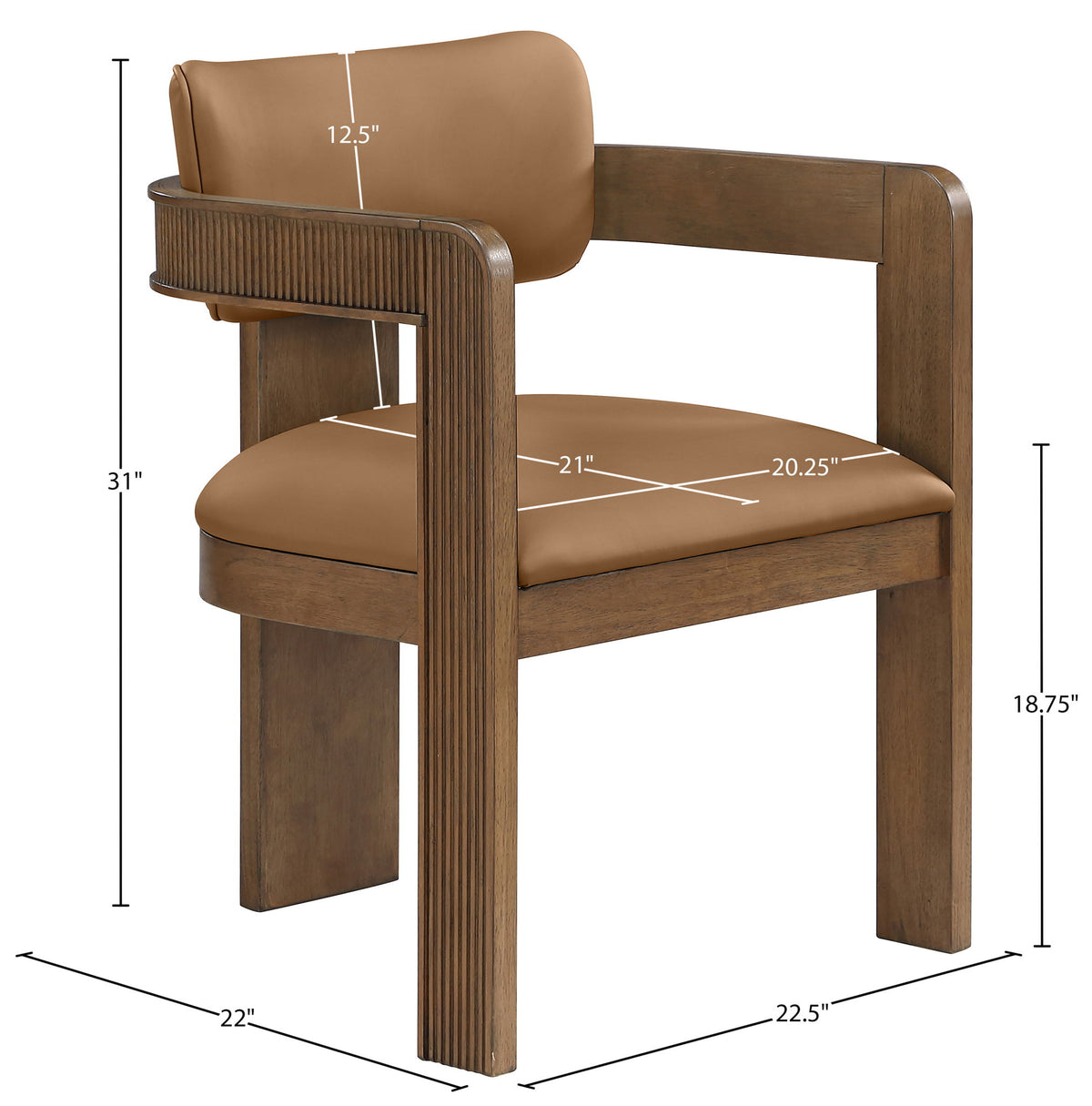 Sacha - Vegan Leather Upholstered Dining Chair With Brown Base (Set of 2)