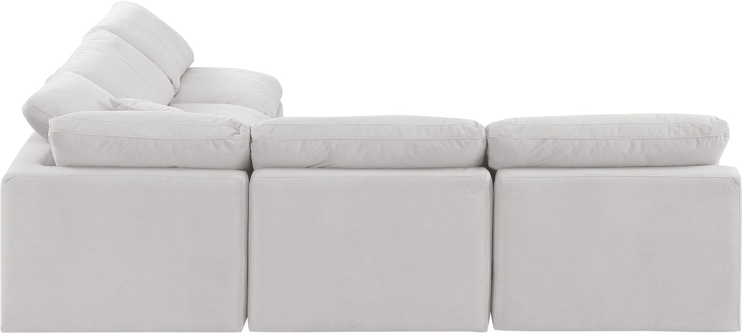 Indulge - Velvet 5 Piece Modular Corner Armless Sectional