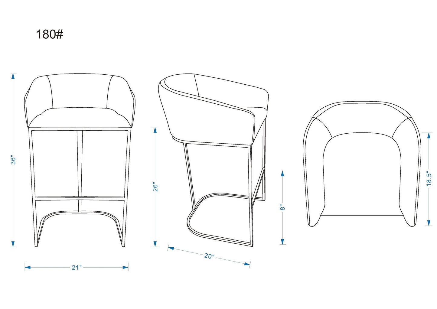 Manhattan Louvre - Counter Stool