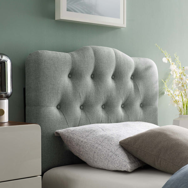 Annabel Diamond Tufted Upholstered Fabric Headboard - Twin, Gray