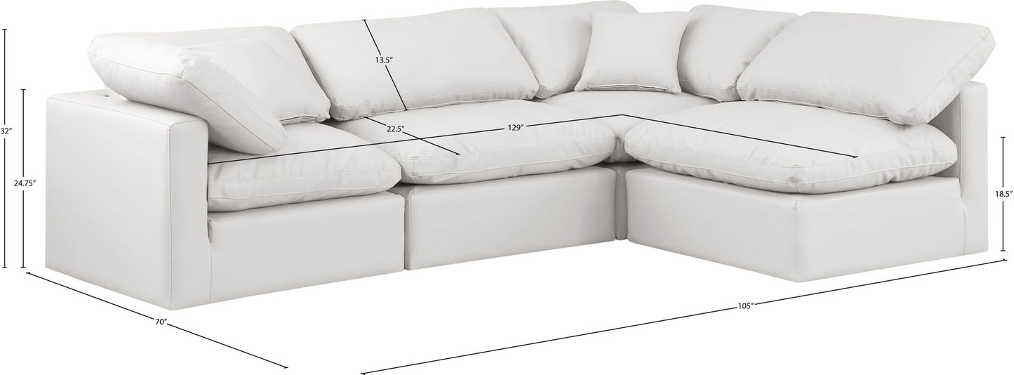 Indulge - Faux Leather 4 Piece Modular Sectional