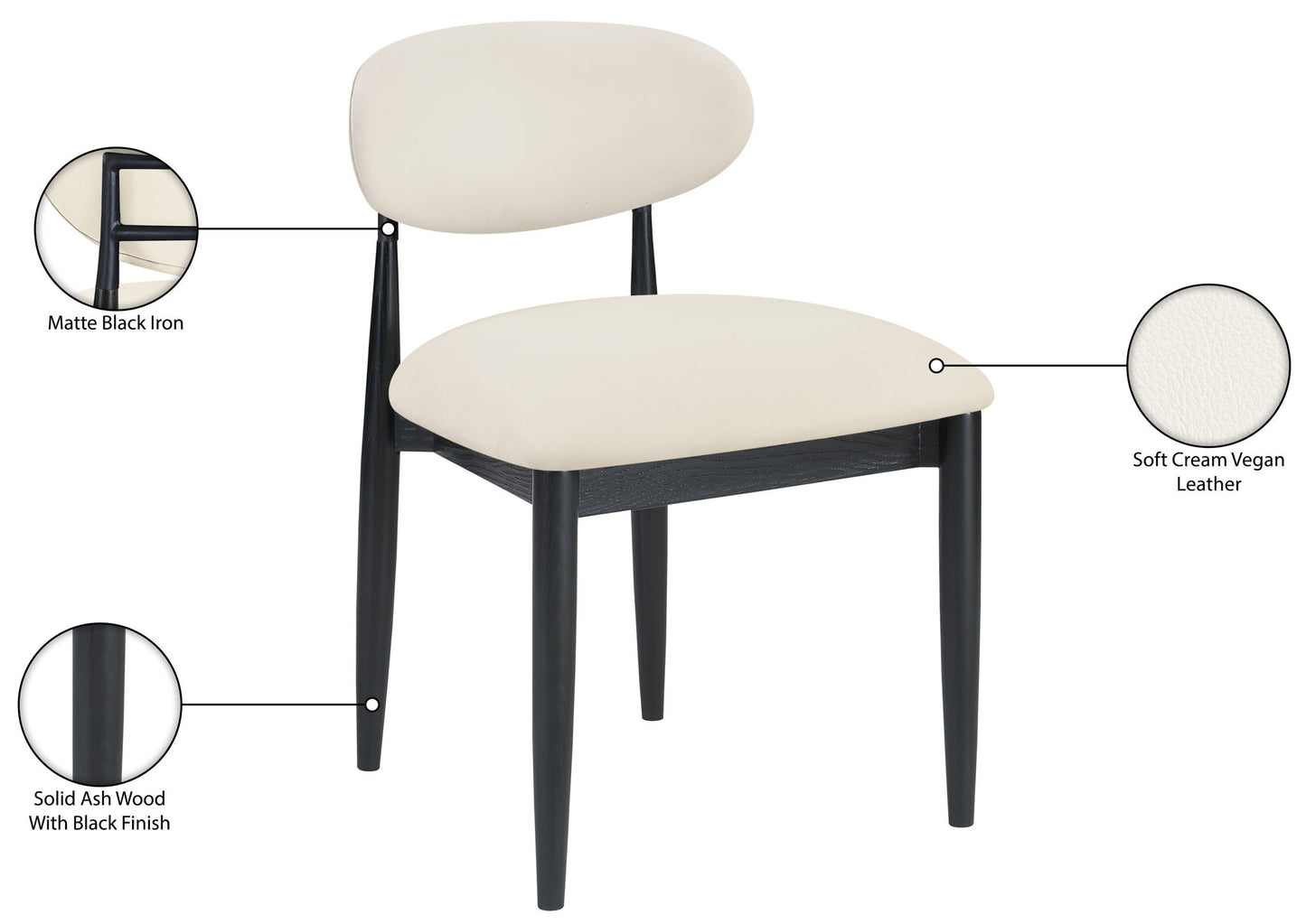 Riccio - Side Chair (Set of 2) - Black Frame
