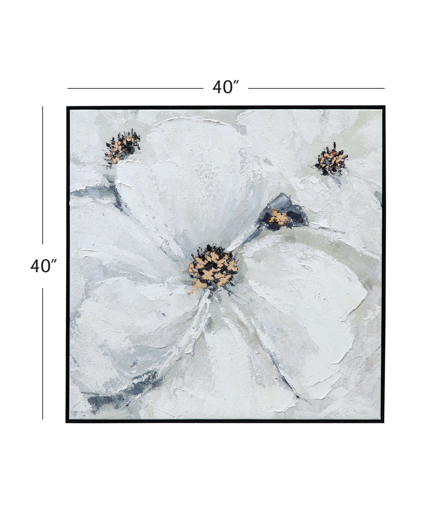 Dogwood Canvas Art - Pearl Silver