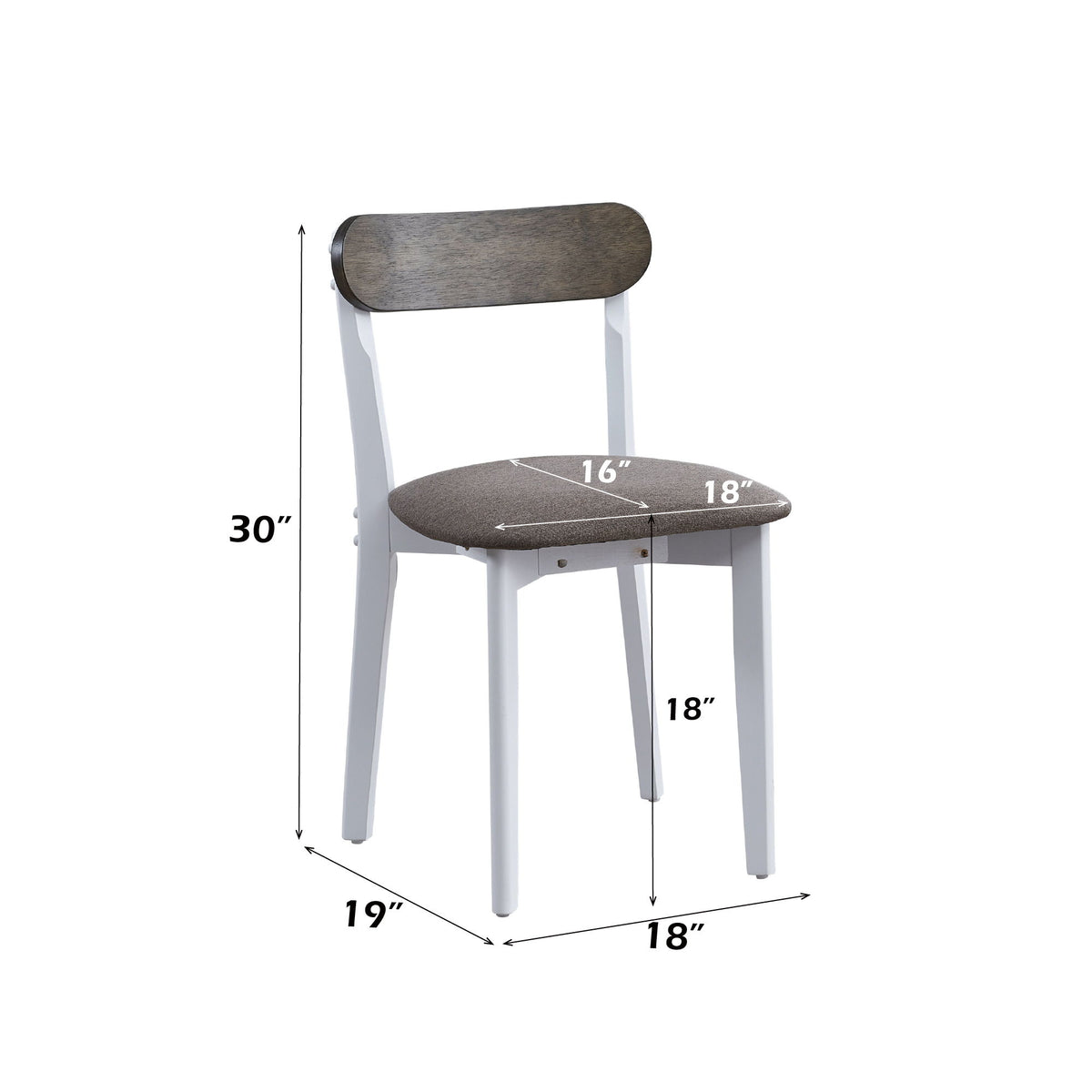 Fidelity - 5 Piece Dining Set - White & Gray