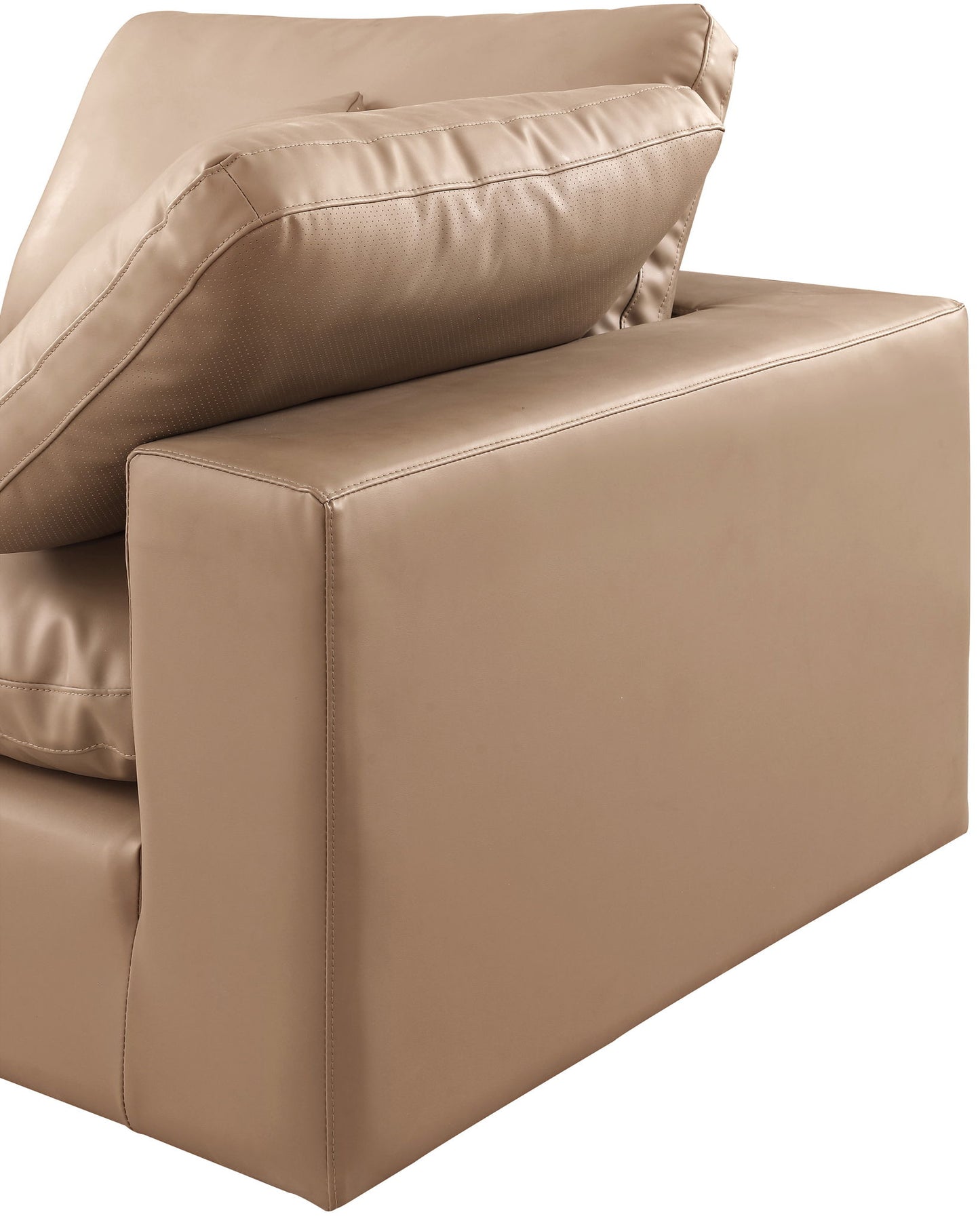 Comfy - 8 Piece Faux Leather Modular Sectional - Tan