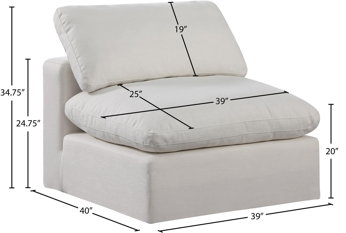 Comfy - Linen Armless Chair
