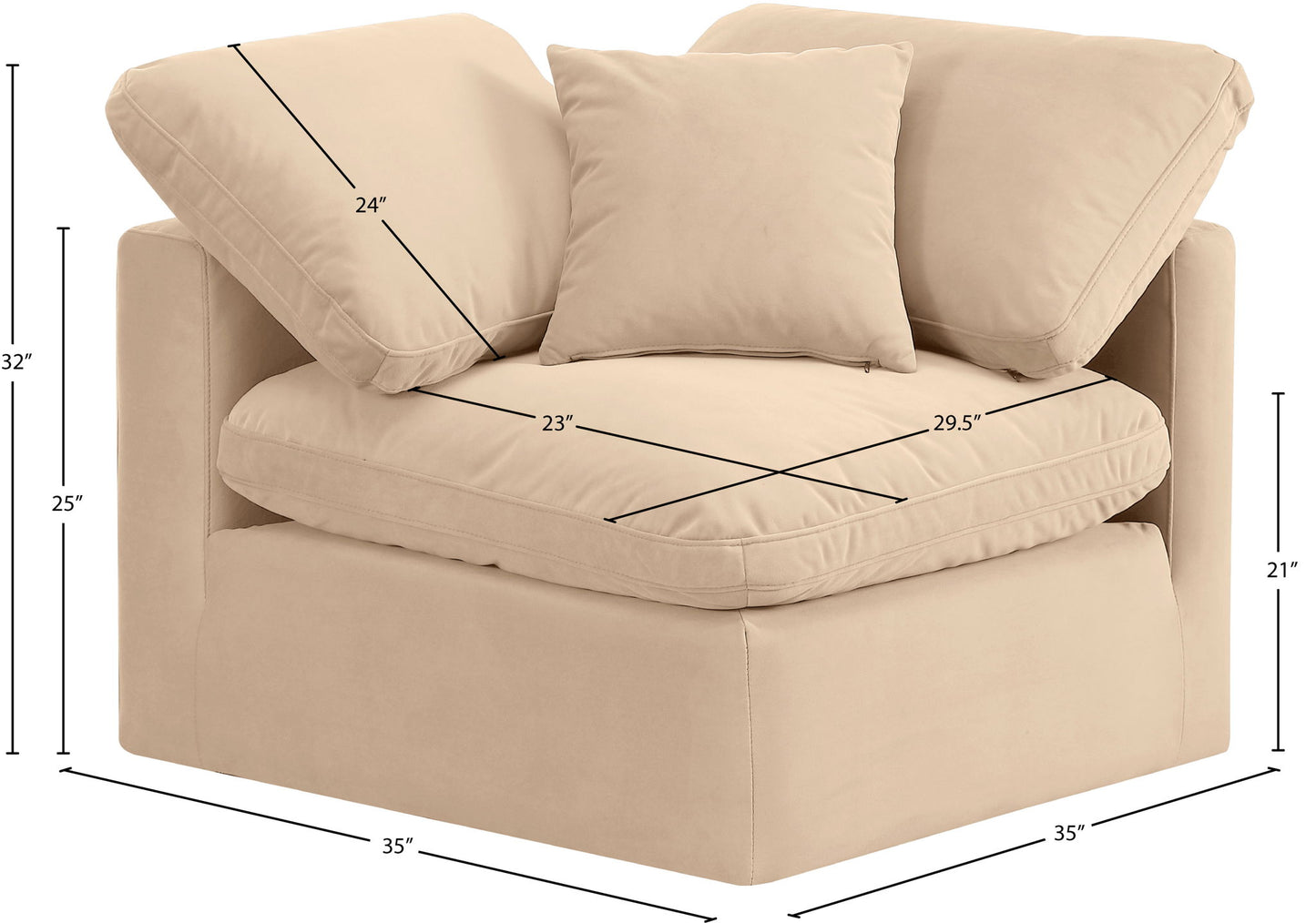 Indulge - Velvet Corner Chair