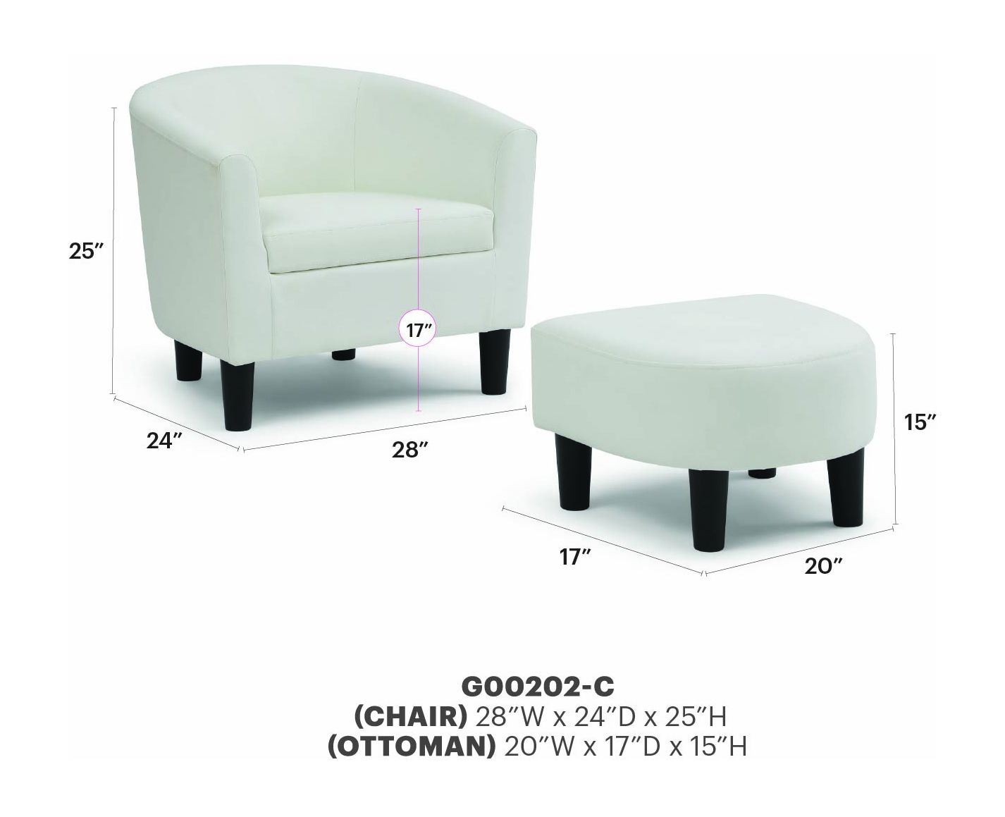 Glory Furniture - Salem - Chair & Ottoman