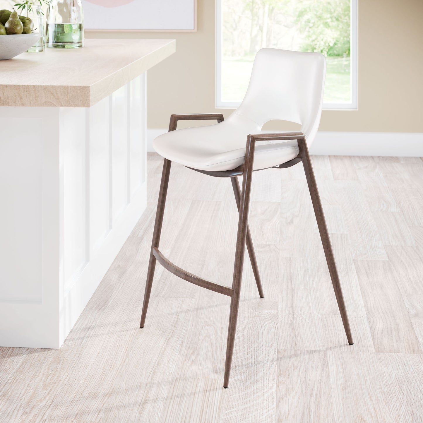 Desi - Counter Stool With Walnut Legs (Set of 2)