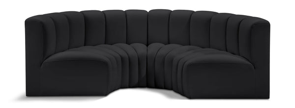 Arc - Faux Leather 4 Piece U-Shaped Modular Sofa