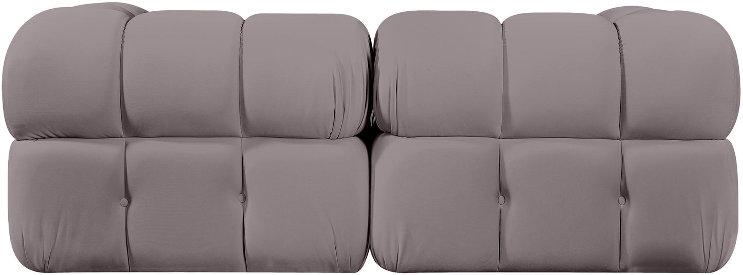 Orin - Velvet Performance Fabric Upholstered 2 Piece Modular Sofa (2 Corner Chairs)