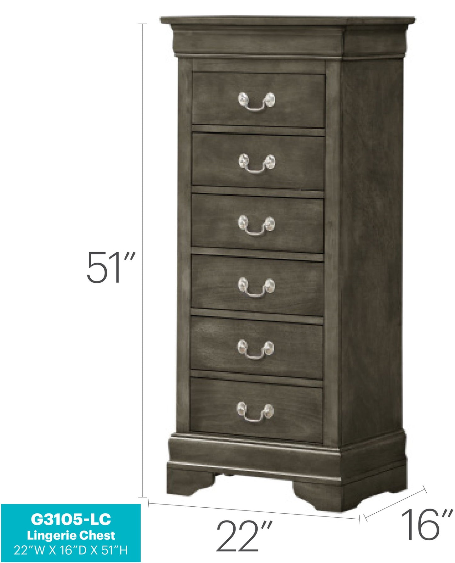 Glory Furniture - Louis Phillipe - Lingerie Chest