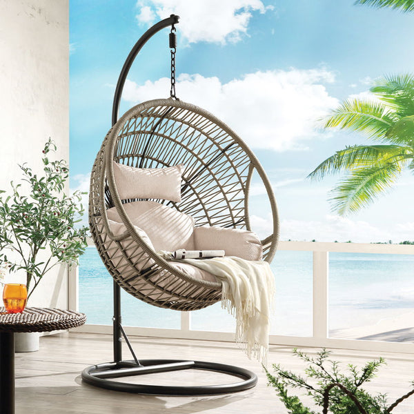 Vasant - Hanging Chair - Beige Fabric & Rope